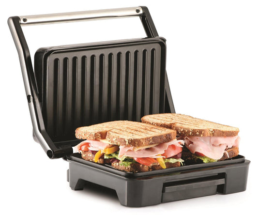 Sandwichera Panini Taurus Acero Inoxidable con Recubrimiento Antiadherente y Placa Superior Basculante
