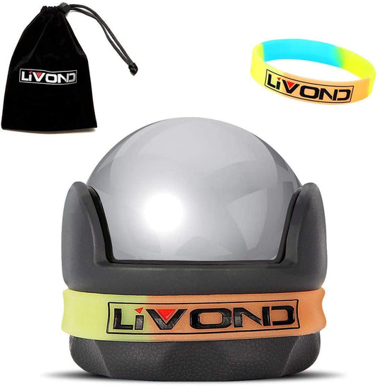 LiVOND - Rodillo de masaje para punto de activación, tejido profundo, alivio del estrés, herramienta de rodillo manual para cuello, hombros, espalda, pies, músculos de las piernas (bola de rodillo de acero inoxidable, 6,35 cm)