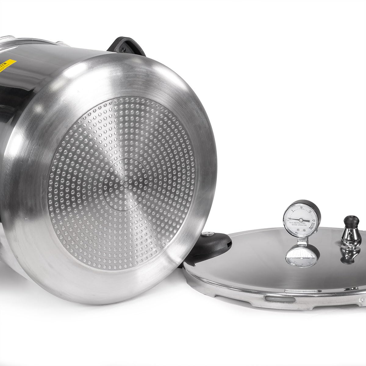 Barton - Olla de presión de 22 cuartos de galón con estante, compatible con inducción, olla de vapor pulida de 22 cuartos de galón