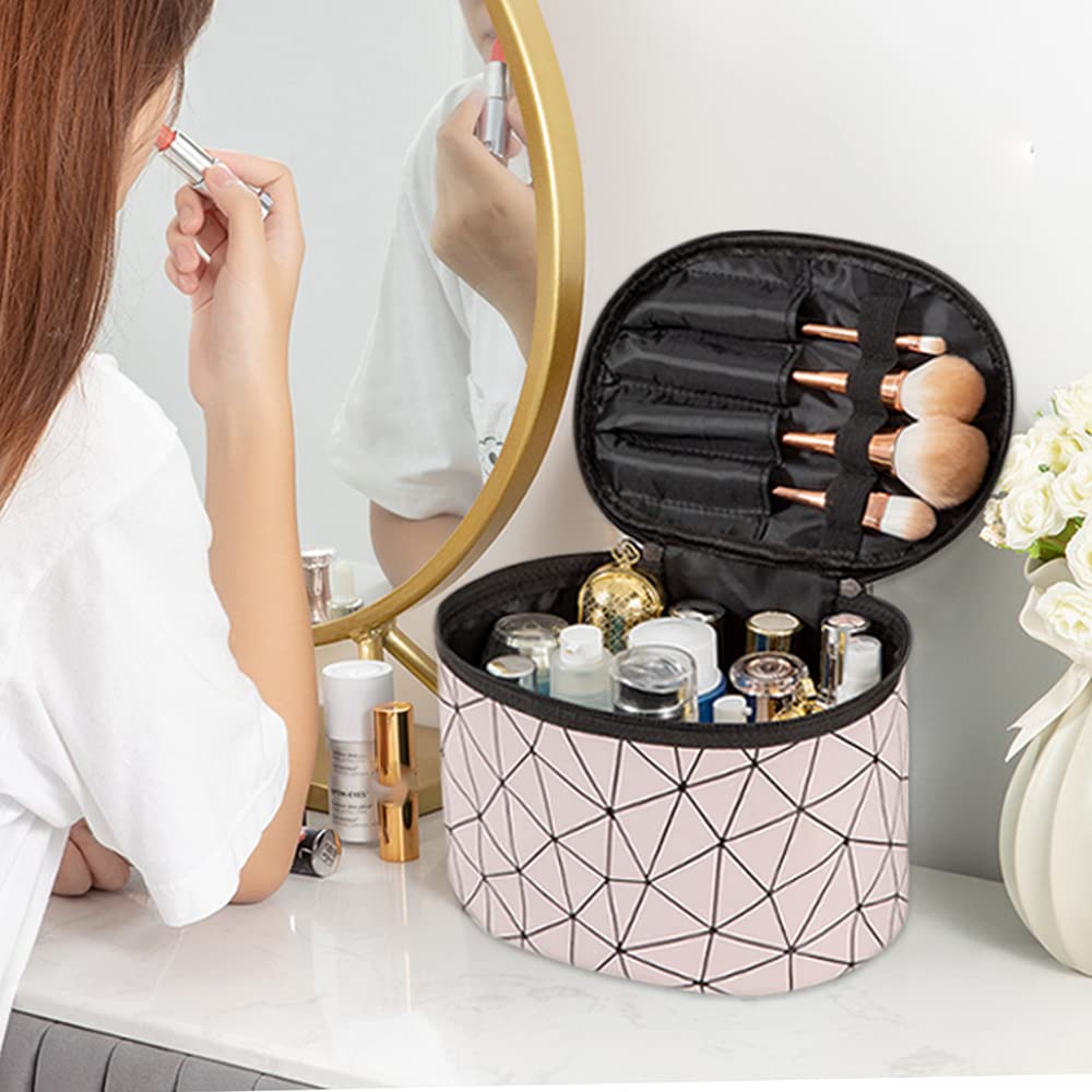 Caja de almacenamiento para pelucas, estuche de viaje, organizador de herramientas de maquillaje portátil para guardar postizos, accesorios para el cabello, 8,7" de largo x 5,7" de alto