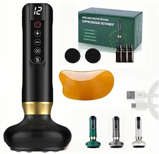 Masajeador Electrico Celulitis,Masajeador Corporal Multifuncional,con Tablero Gua Sha,Herramienta de Masaje Eléctrico,12 Niveles con Calor, Eliminador De Celulitis para Abdomen,Brazo,Cintura