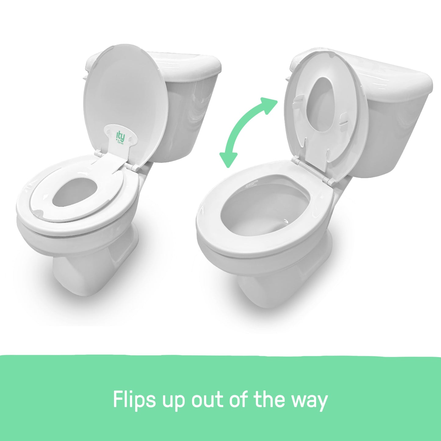 Ingenuity: ity by Ingenuity - Asiento para ir al baño, 2 unidades, color blanco, fácil de instalar y quitar, asiento de entrenamiento para ir al baño que se fija al asiento de inodoro de adultos