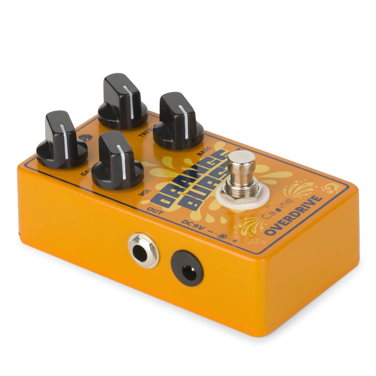Caline CP-516 Orange Burst Overdrive Pedal de efecto guitarra True Bypass Design White Pomos