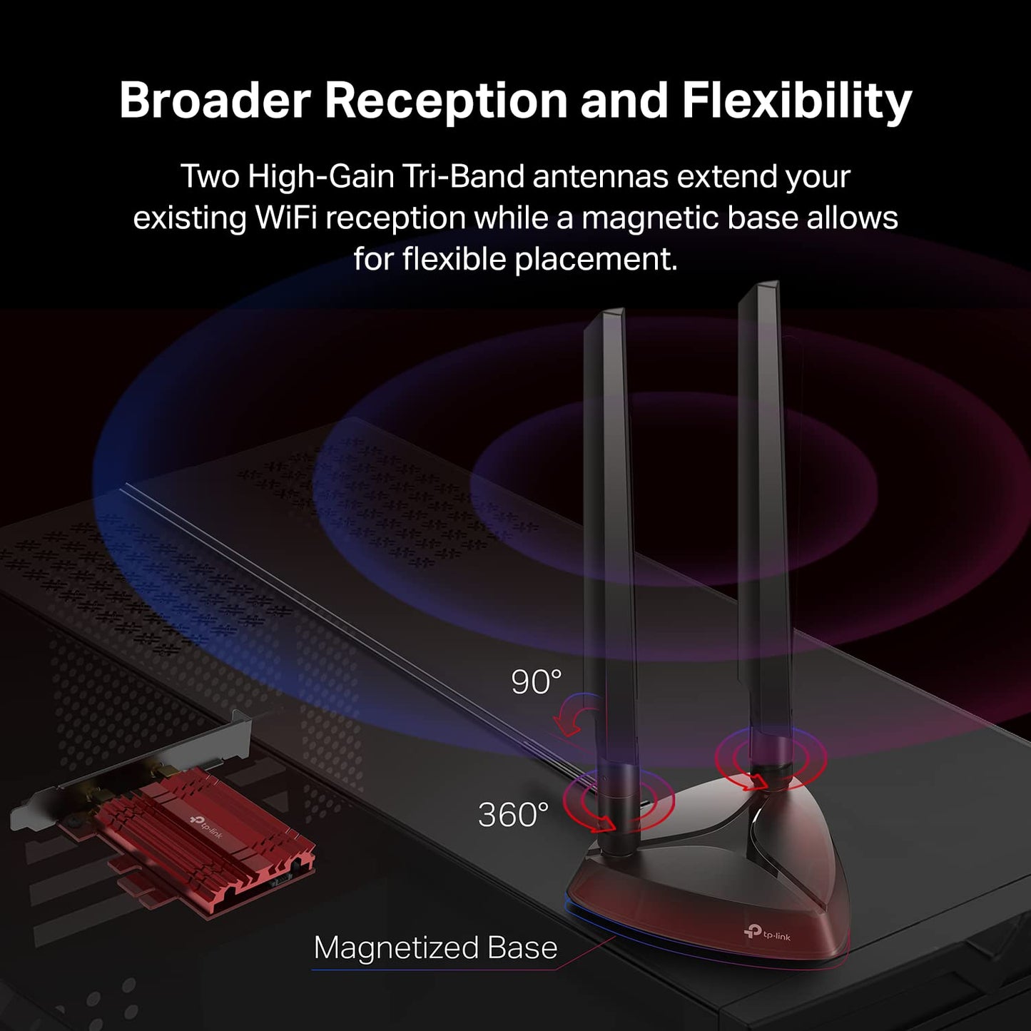 Tarjeta WiFi TP-Link AX5400 Negro con Bluetooth 5.2 y Tri Band