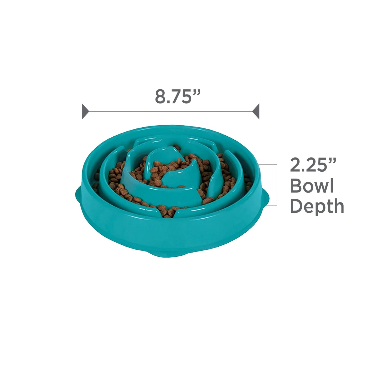 Plato de Comida Lenta Outward Hound Turquesa Mediano para Perros