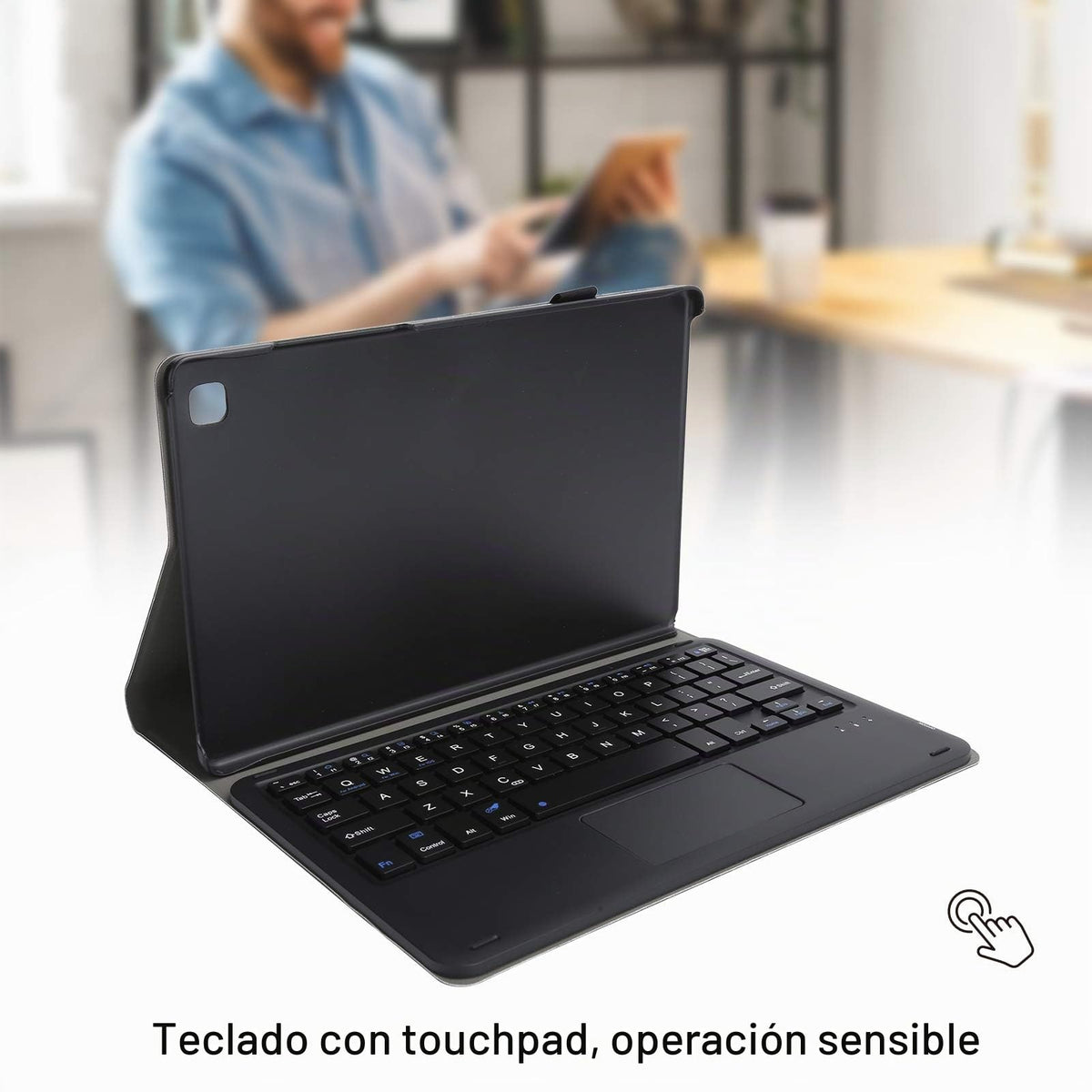 Funda Teclado Galaxy Tab A7 T500 T505 Negro Desmontable Inalámbrico