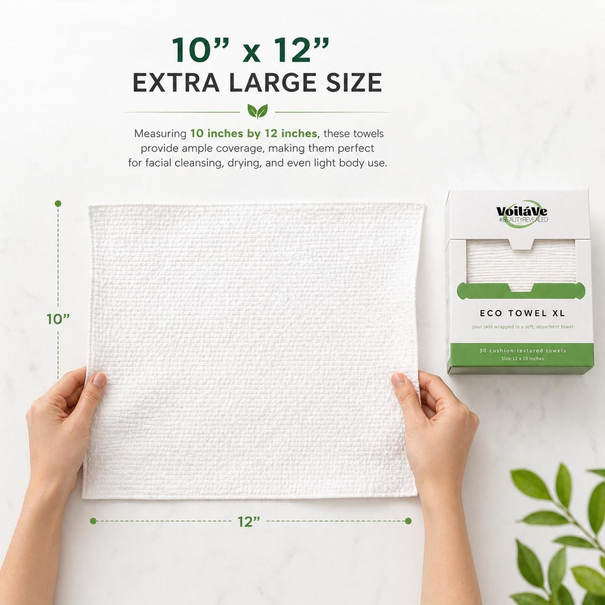 VoilaVe Toallitas Faciales Desechables - 100% Algodón, Biodegradables, Desmaquillantes, Paños Faciales Ultrasuaves Que No Sueltan Pelusa | Toallitas Ecológicas Clínicamente Probadas para Pieles Sensib