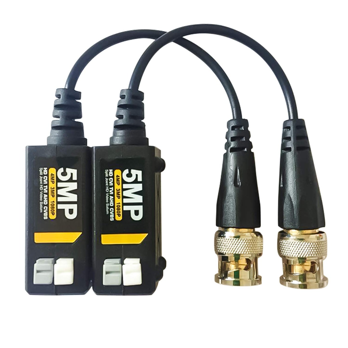 EVERSECU 5 pares de transmisores de video BNC HD pasivos Balun 5MP para conectores de cable AHD/TVI/CVI/CVBS para cámaras de seguridad CCTV de 720P/960P/1080P/3MP/5MP