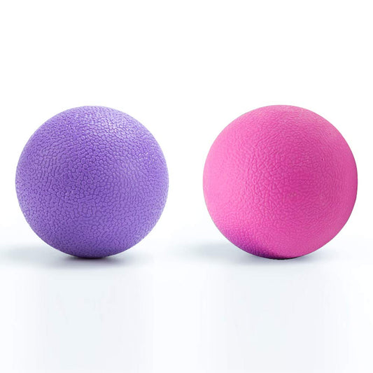 Bola de masaje de yoga y pelota de masaje, mejor bola de punto de activación, liberación miofascial, liberación de fascia, bolas de masaje para pies, bolas de masaje para espalda, bolas de terapia de punto de activación. (Rosa+Púrpura)