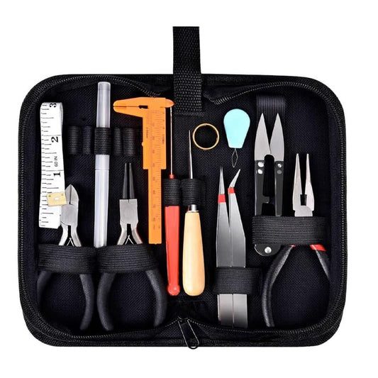 Juego de Alicates de Joyería para Hacer Joyas, Kit de Pinzas para Bisuteria Herramientas Con Bolso Portátil con Cremallera