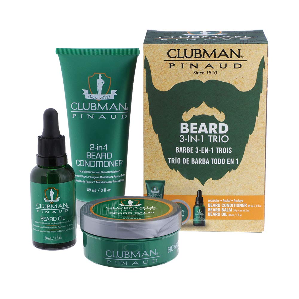 Clubman Clubman beard 3 in 1 trio - beard balm, oil and 2 in 1 conditioner