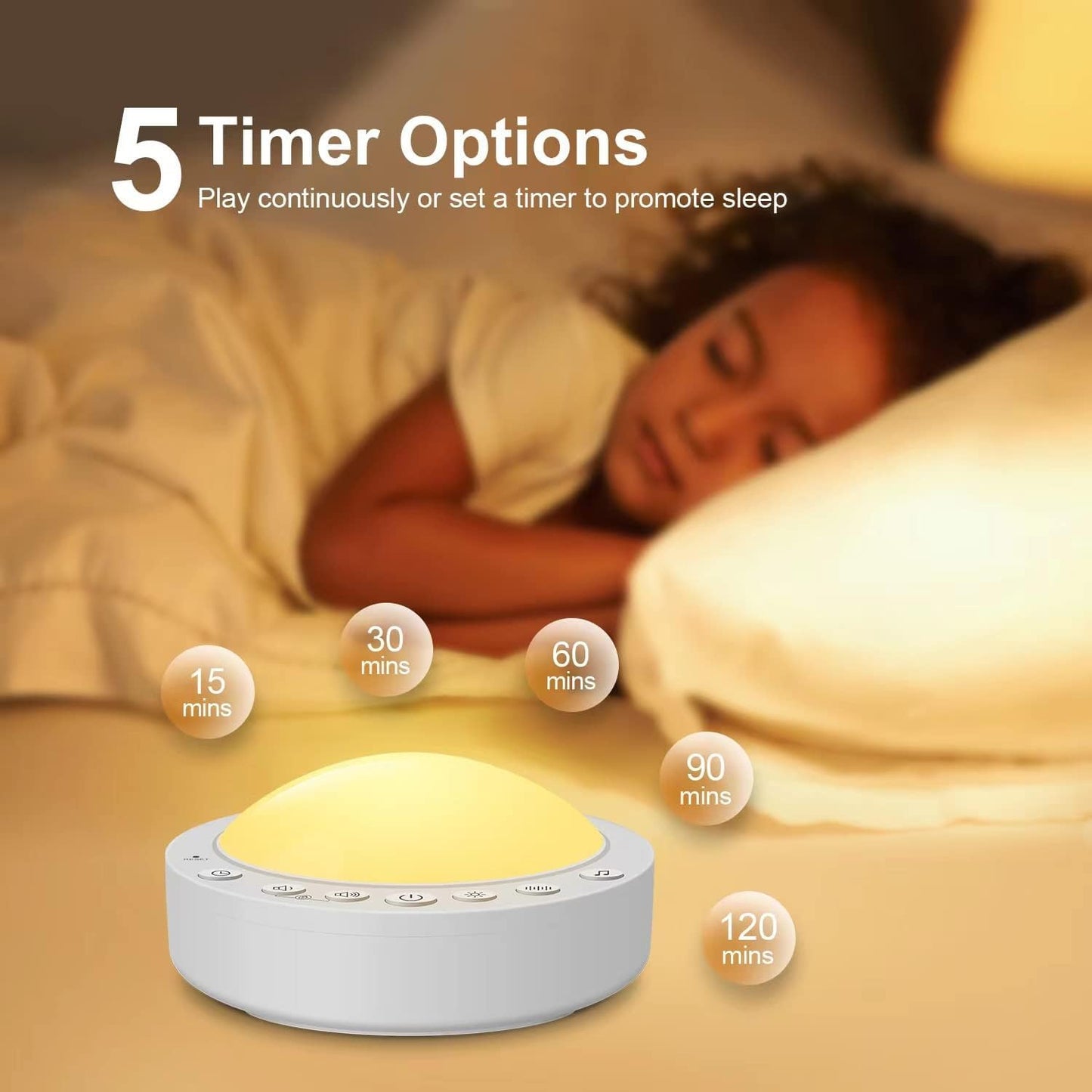 HoaBoly Máquina De Ruido Blanco Para Bebés, Máquina De Sonido Portátil Con Luz Nocturna, 16 Sonidos Relajantes Y Función De Memoria, Clip Seguro Para Bebés Y Bloqueo Para Niños, Recargable Por Usb Par