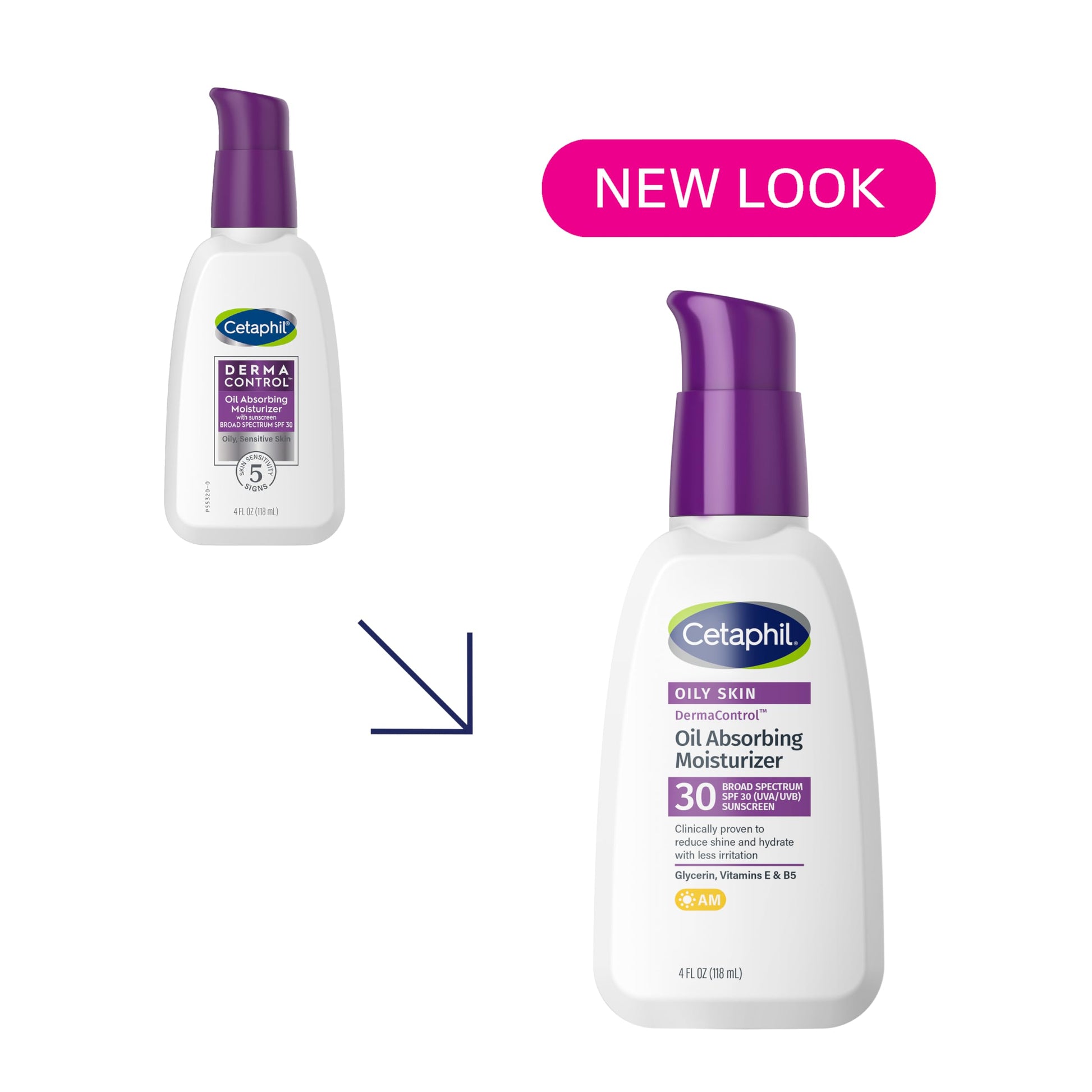 Cetaphil - Crema hidratante absorbente Pro Oil con protector solar de amplio espectro SPF 30, 4 onzas
