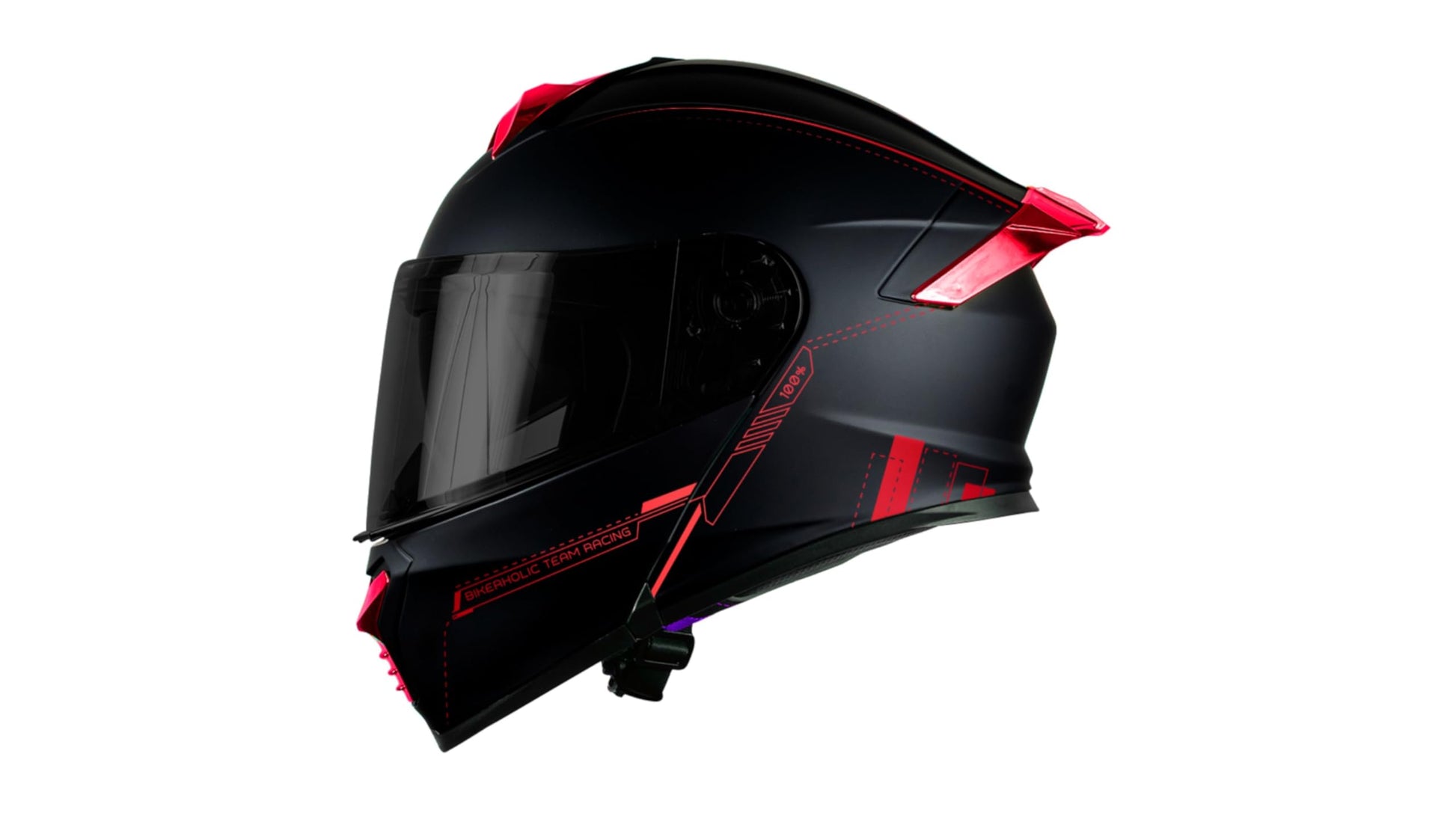 KOV Casco Metal Red Thunder ABATIBLE Rojo para Moto Certificado Dot (XX-Large)