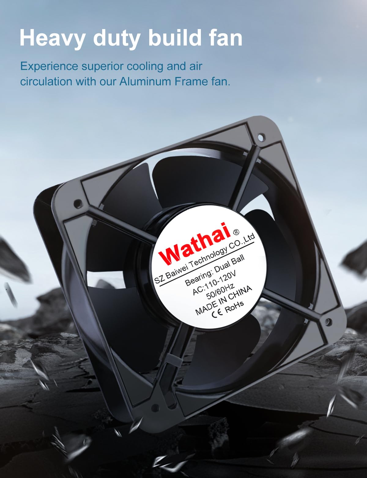 Ventilador AC Wathai Alto Flujo de Aire 15050 mm x 50 mm Ventilación de Escape