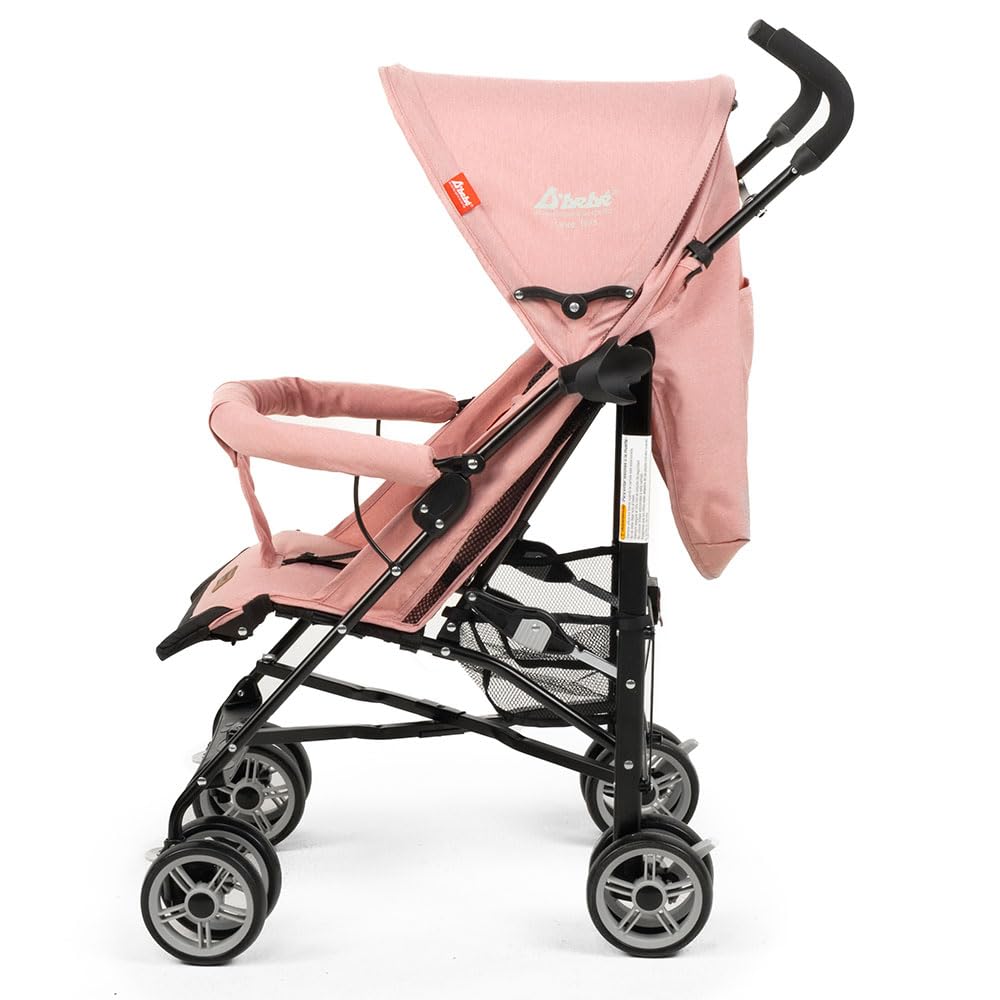 D´Bebé Carriola Aerostar Color Rosa- Carriola de bastón con 5 posiciones de respaldo
