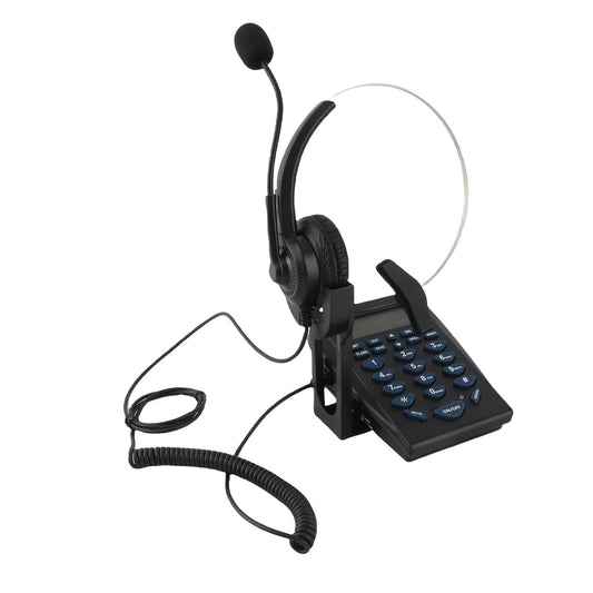 ASHATA Mini FSK/DTMF Business Teléfono Fijo,Centro de Llamadas Teléfono con Auriculares Manos Libres,Call Center Teléfono con Cable Retroiluminación para Oficina,Contestar Automática/Manual