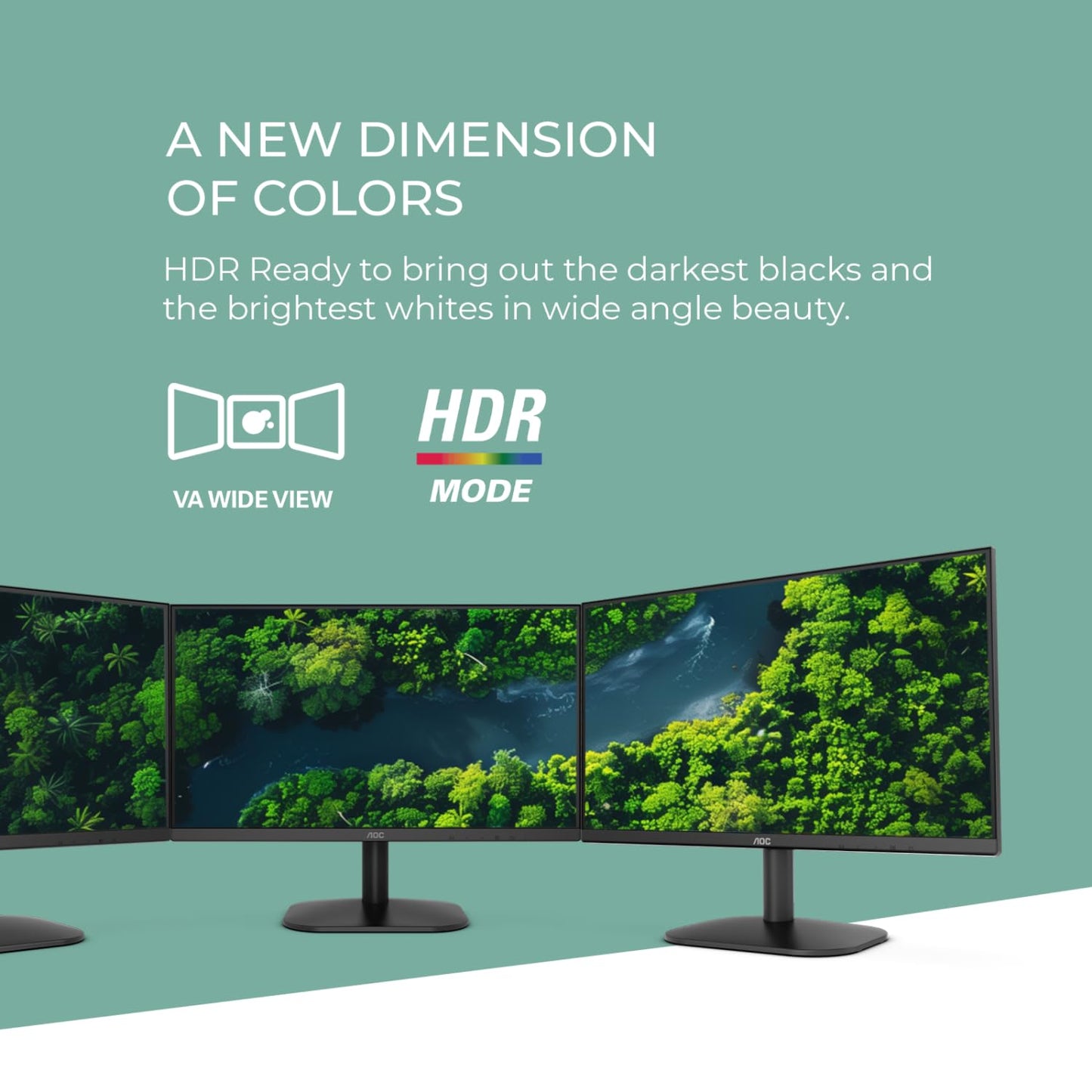 Monitor AOC 22B35HM23 de 22" Full HD (1920 x 1080) 120Hz LED, Adaptive Sync, VGA y HDMI, Sin Parpadeo, Baja Luz Azul, Compatible con HDR, Montaje VESA, Ajuste de Inclinación, Ecológico