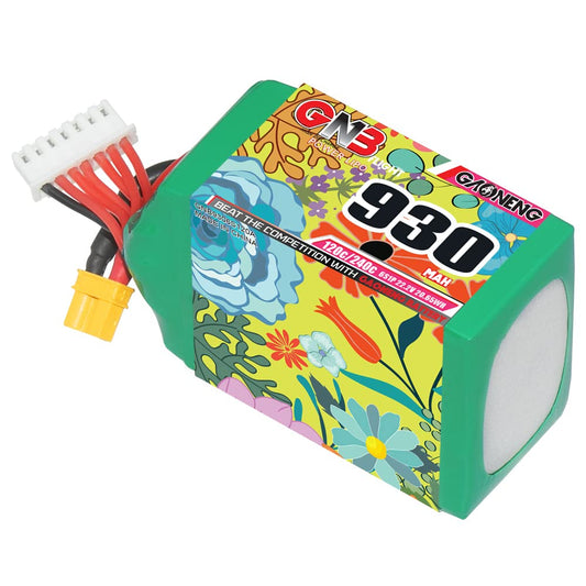 Gaoneng GNB LiPo Batería 6S 930mAh 22.2v 120c 240c para accesorios de dron de estilo última intervensión, piezas modelo aéreo DIY FPV Drone Racing Pack con enchufe XT30