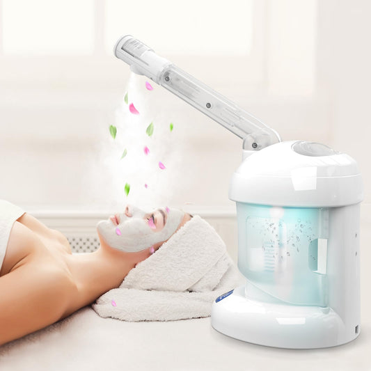 Nano vaporizador facial para salón, vaporizador facial con limpieza profunda de puntos negros, color blanco