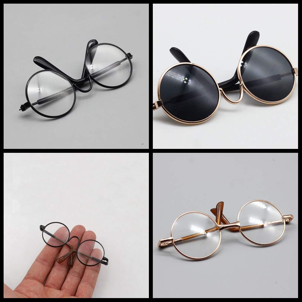 HAICHEN TEC 3 Lentes de Montura Redonda de Erizo, para Erizo, ratón, hámsteres, Juguete de Animales pequeños, Regalo para sesión de Fotos, Accesorio de Ropa para Mascotas (2.16 Pulgadas)