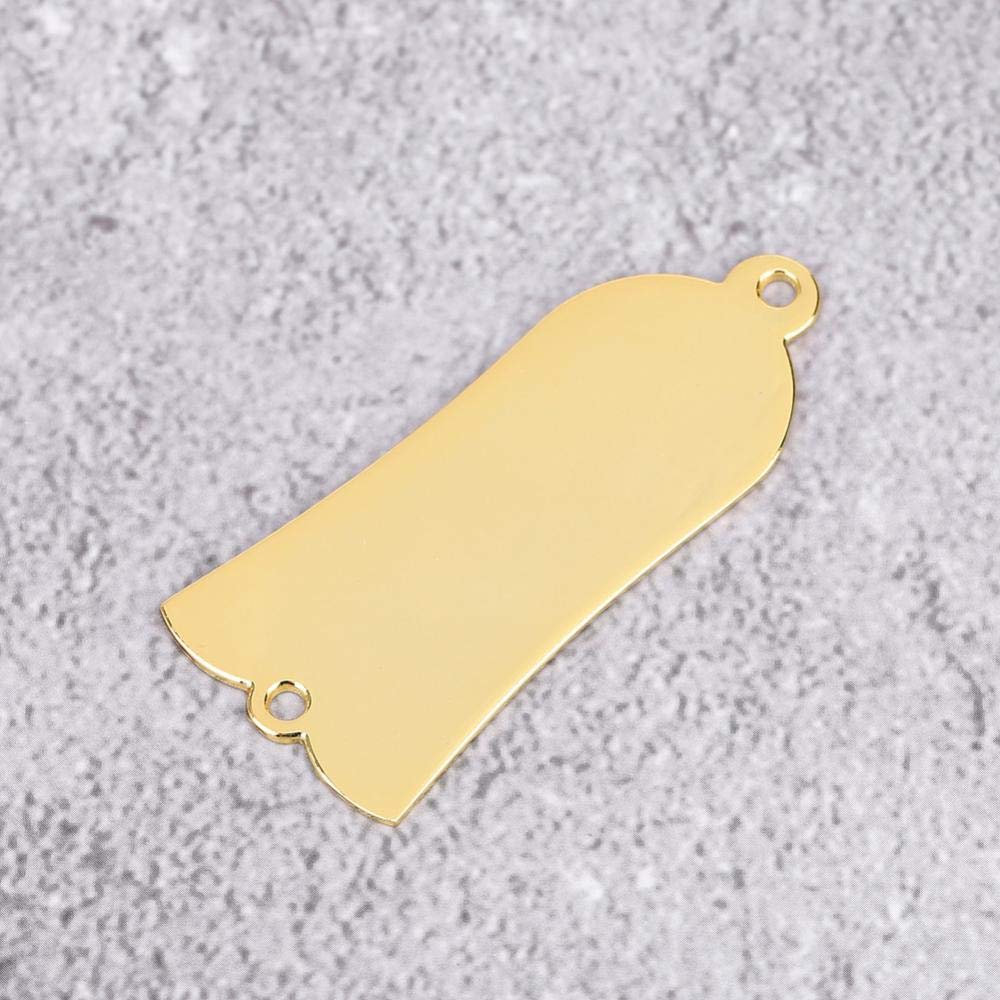 Guitarra Truss Rod Cover,Cubierta de Varilla de Armadura de Metal en Forma de Campana Guitarra Truss Rod Cover 2 Agujeros con Tornillos para Parte de Reemplazo de Bajos de Guitarra(Oro)