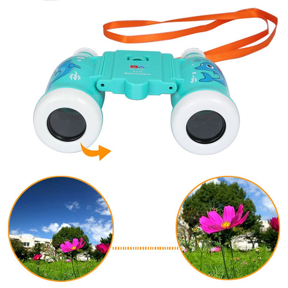 VGEBY Binoculares para niños, telescopio Compacto a Prueba de Golpes Binoculares de Aprendizaje Educativo de Alta resolución para niños y niñas(púrpura)