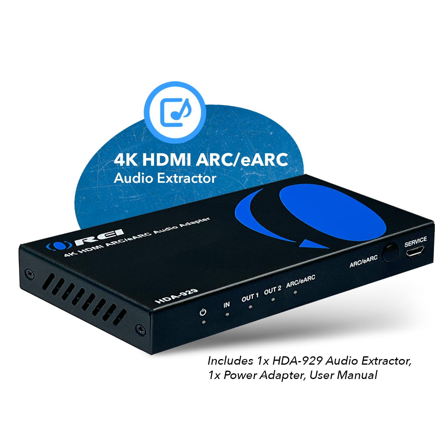OREI eARC 4K 60Hz Extractor de audio, extraer Dolby Atmos Convert Barra de sonido 18G HDMI 2.0 ARC Soporte HDCP 2.2 Dolby Digital/DTS Passthrough CEC, HDR, Dolby Vision, HDR10 Soporte para Sonos Bose