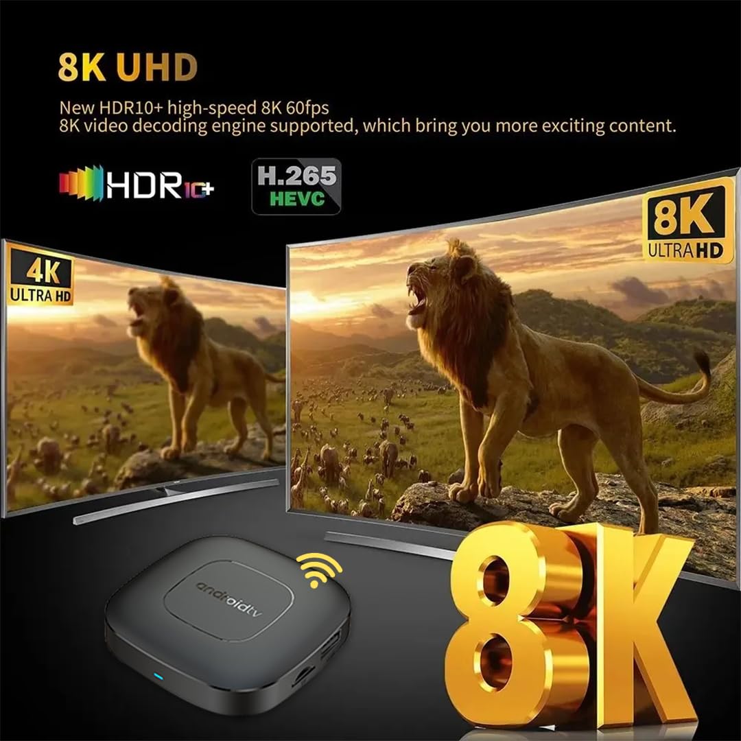 Reproductor Android TV Box T1 Deluxe Edition Negro Quad-Core WiFi6 Ultra HD 8K Control de Voz