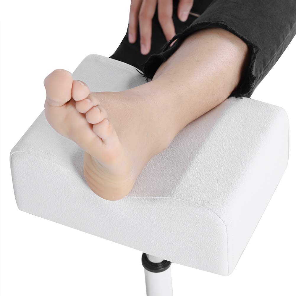Silla de Taburete Focket Blanco con Reposapiés Ajustable para Pedicura