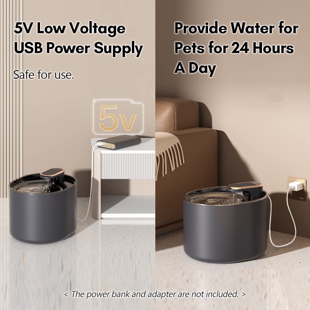 Bebedero para Gato SAANTE Azul Silencioso con Filtración Automática 3L Tamaño Compacto