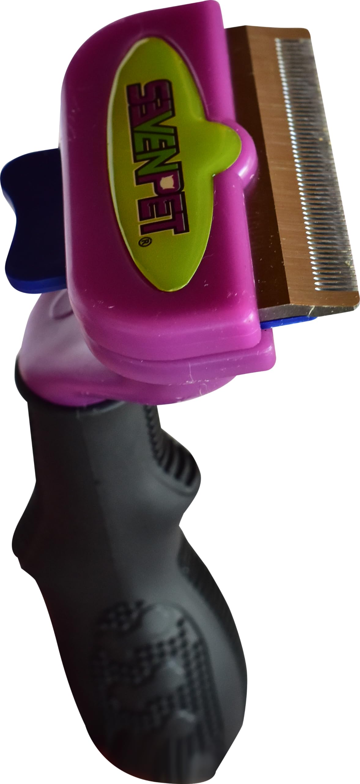 Deslanador SEVENPET Negro con Navaja Horizontal Ergonómico para Mascotas