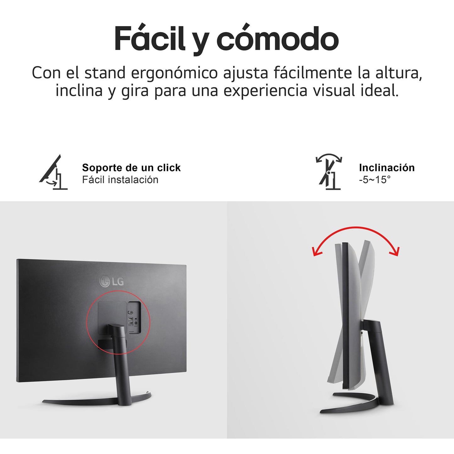 LG Monitor 32UR500 UHD (3840 x 2160) 32" Refresh Rate 60 Hz, Tiempo de Respuesta 4ms (GtG at Faster), Contrast Ratio de 3000:1, Compatible con AMD Freesync
