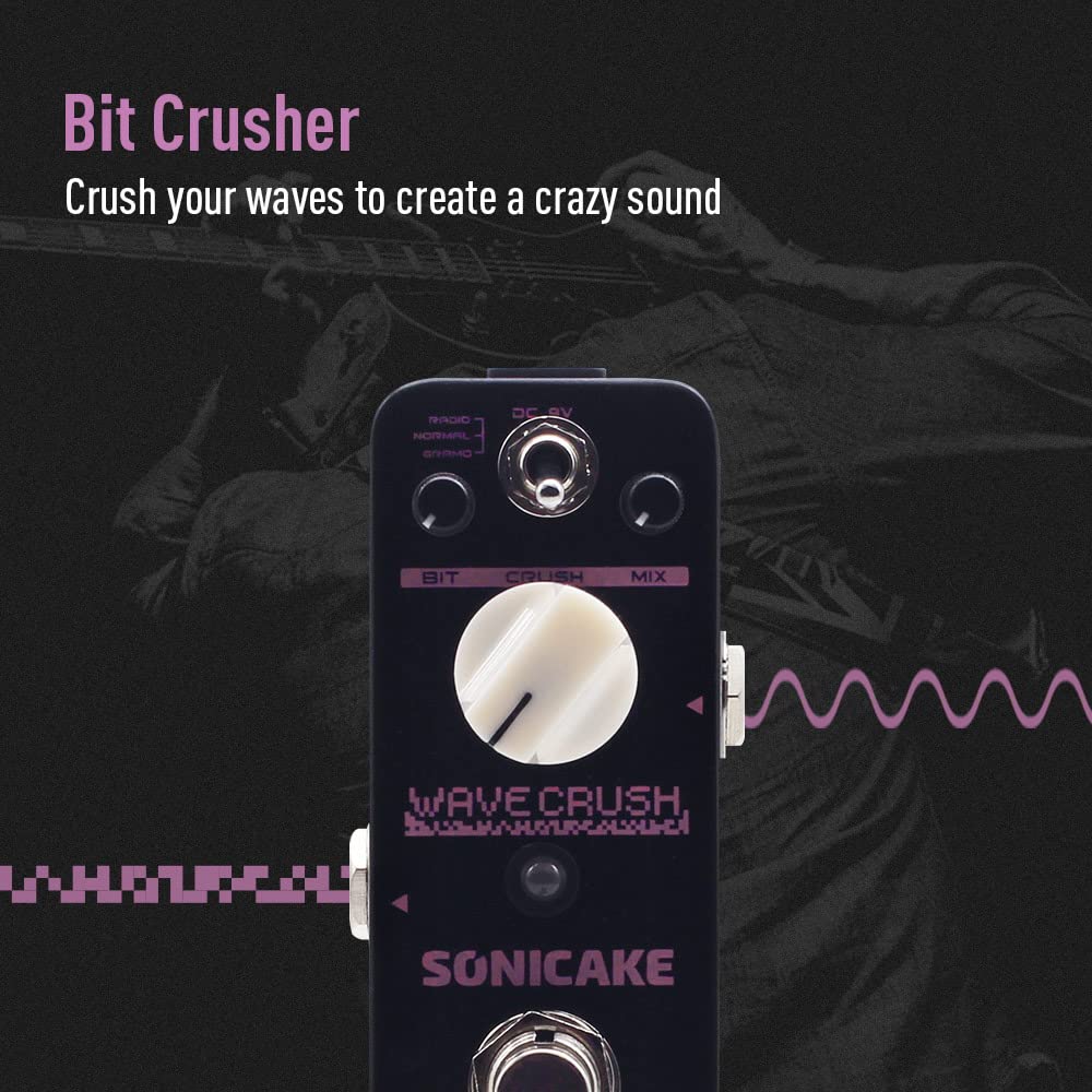 Pedal de Guitarra SONICAKE LoFi Wave Crush Bitcrusher Reductor Digital Efectos Synth