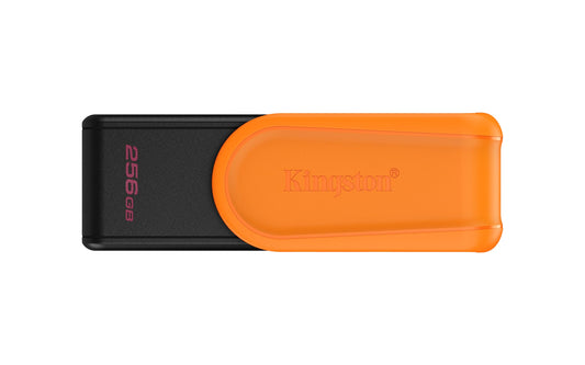 Kingston USB DataTraveler Exodia S, Capacidad: 256GB, USB-A 3.2 Gen 1, Color: Negro/Naranja, SKU: DTXS/256GB