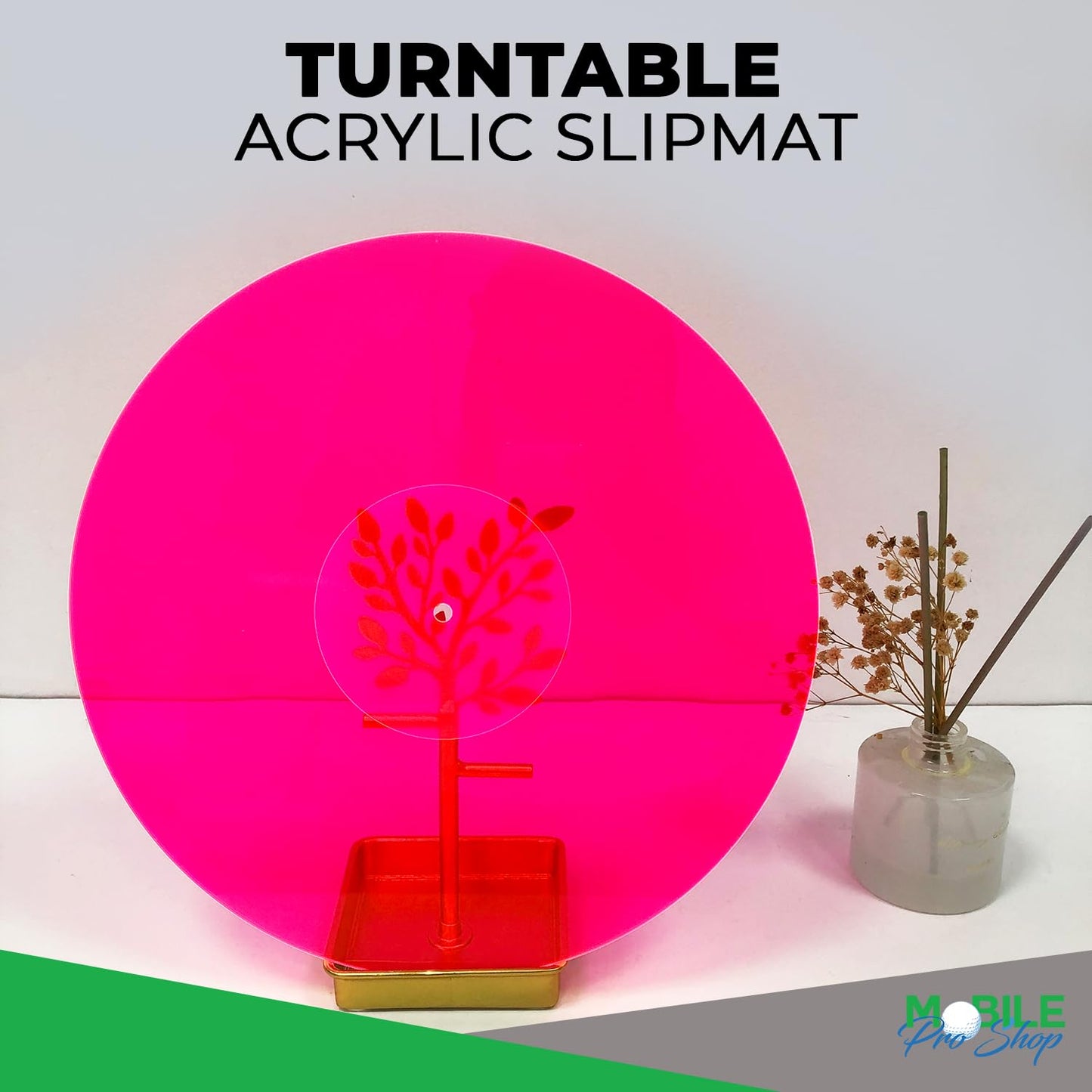 Alfombrilla de tocadiscos de acrílico, Slipmat de vinilo para tocadiscos de 30,5 cm (12 pulgadas), reduce el ruido y mejora la calidad del sonido, ofrece una alfombrilla antiestática más estrecha para