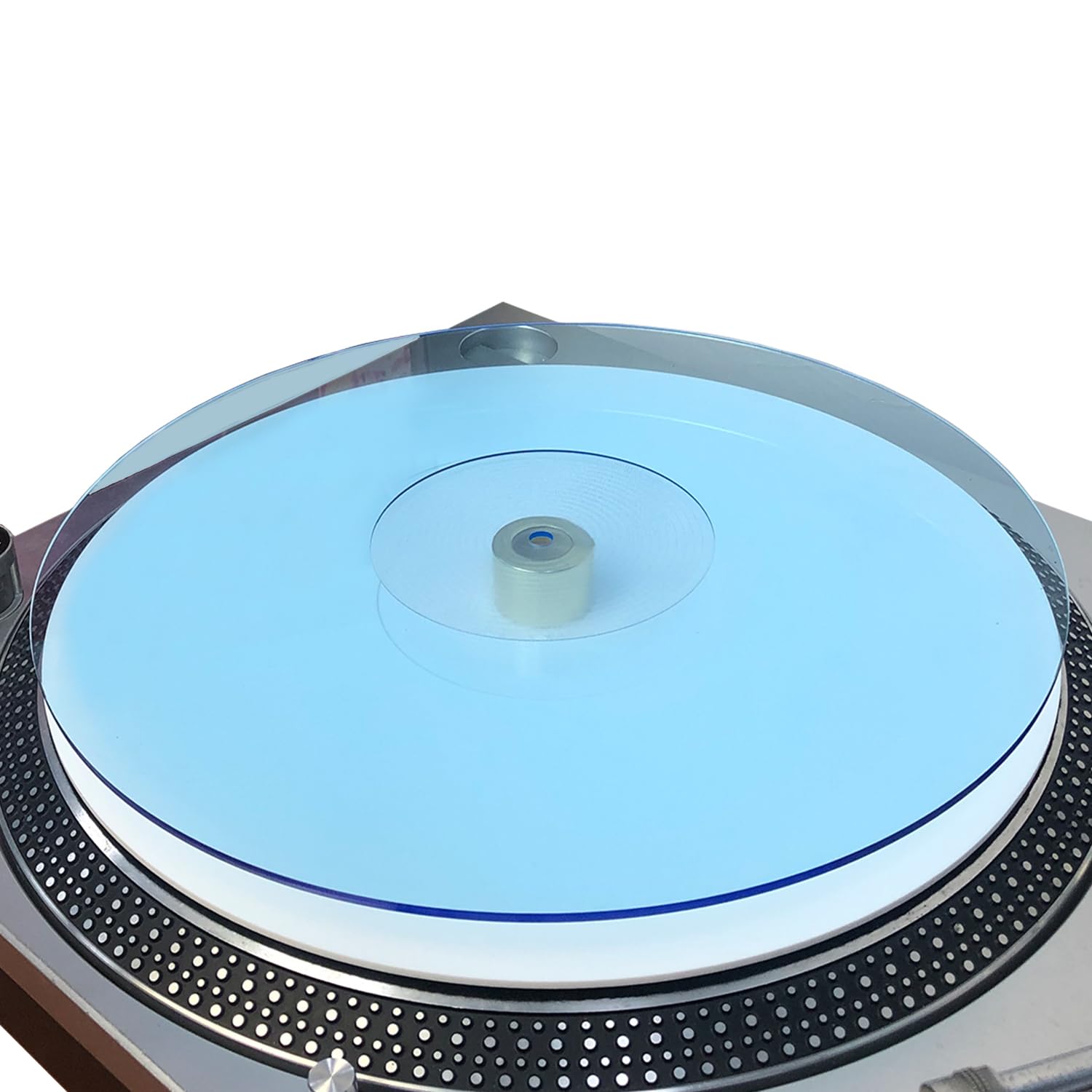 Tapete Giratorio Acrílico Mobile Pro Shop Azul para Tocadiscos Vinilo 12 Pulgadas de Mayor Espesor