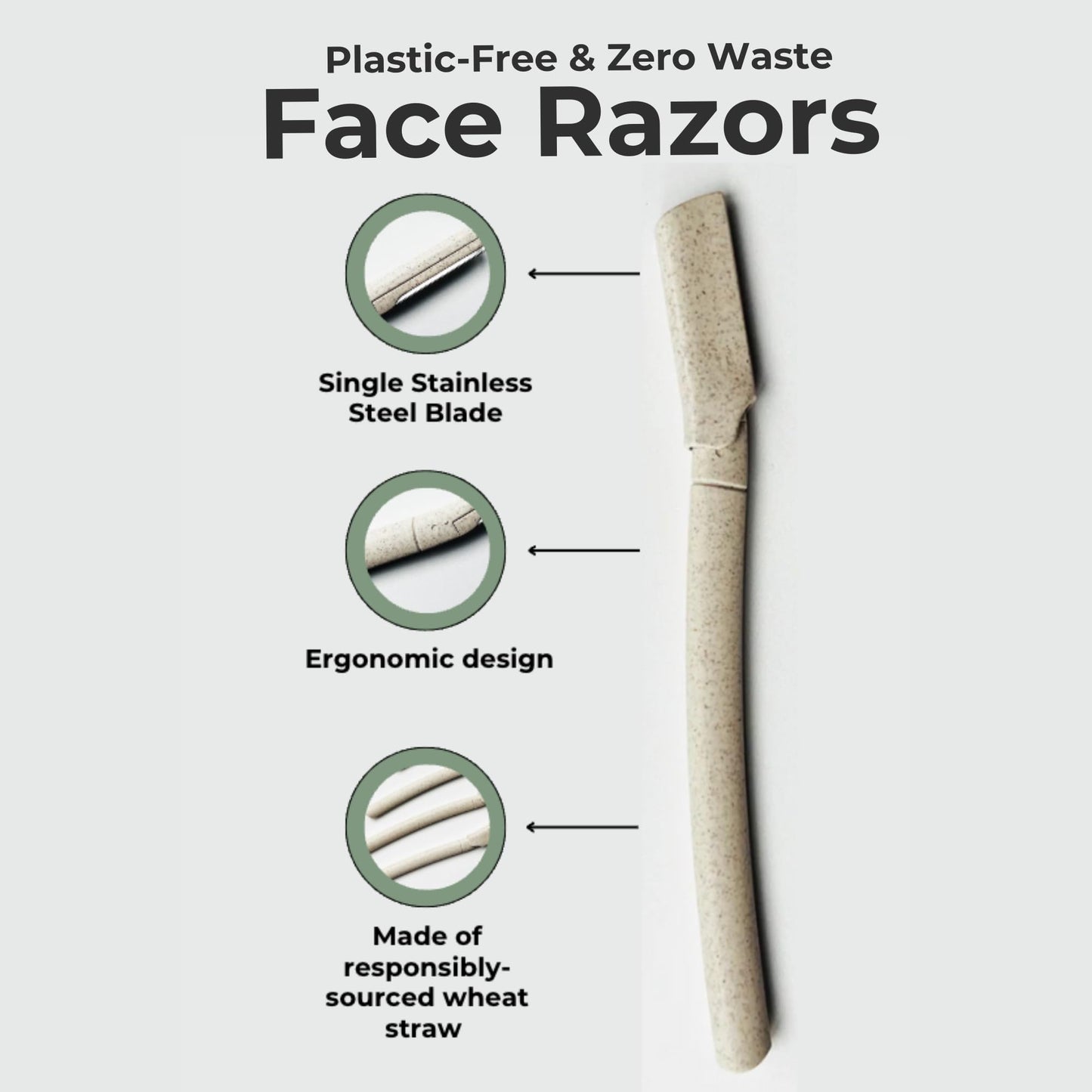 Same Maquinilla De Afeitar Dermaplane Para El Cuidado De La Piel, Paquete De 4, Maquinillas De Afeitar Compostables Para Mujeres Y Hombres, Afeitadora Facial Exfoliante Sin Plástico Para Depilación De