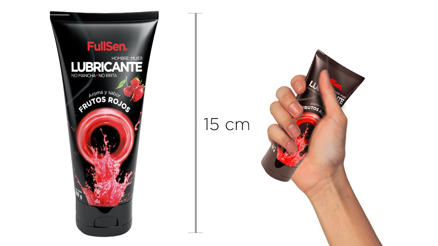 Lubricante FullSen 100g, Aroma y Sabor Frutos Rojos