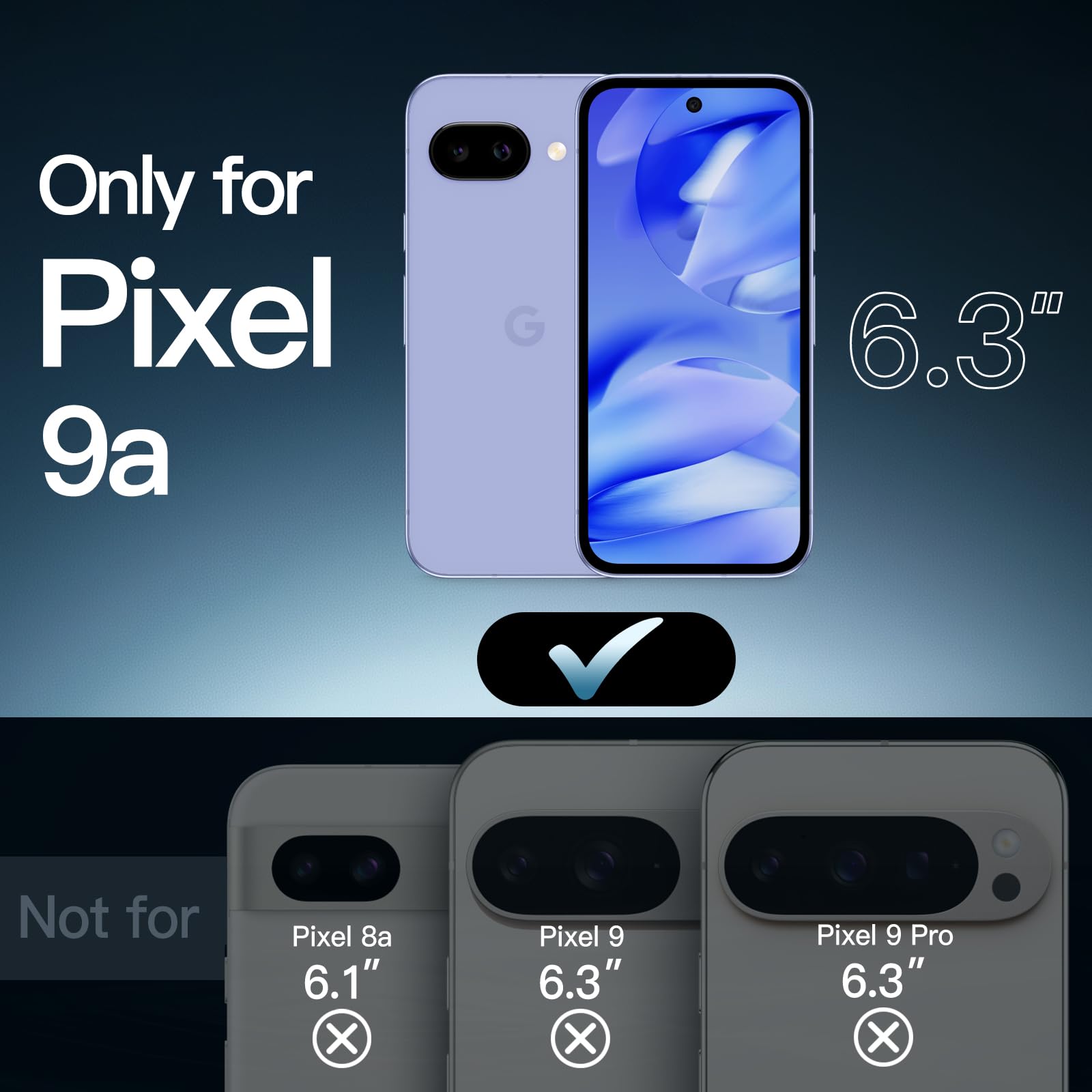 JETech Funda para Google Pixel 9a 6.3 Pulgadas 2025, Carcasa Anti-Amarillo Antigolpes Protectora, Respaldo Anti-Arañazos PC Dura (Lila)
