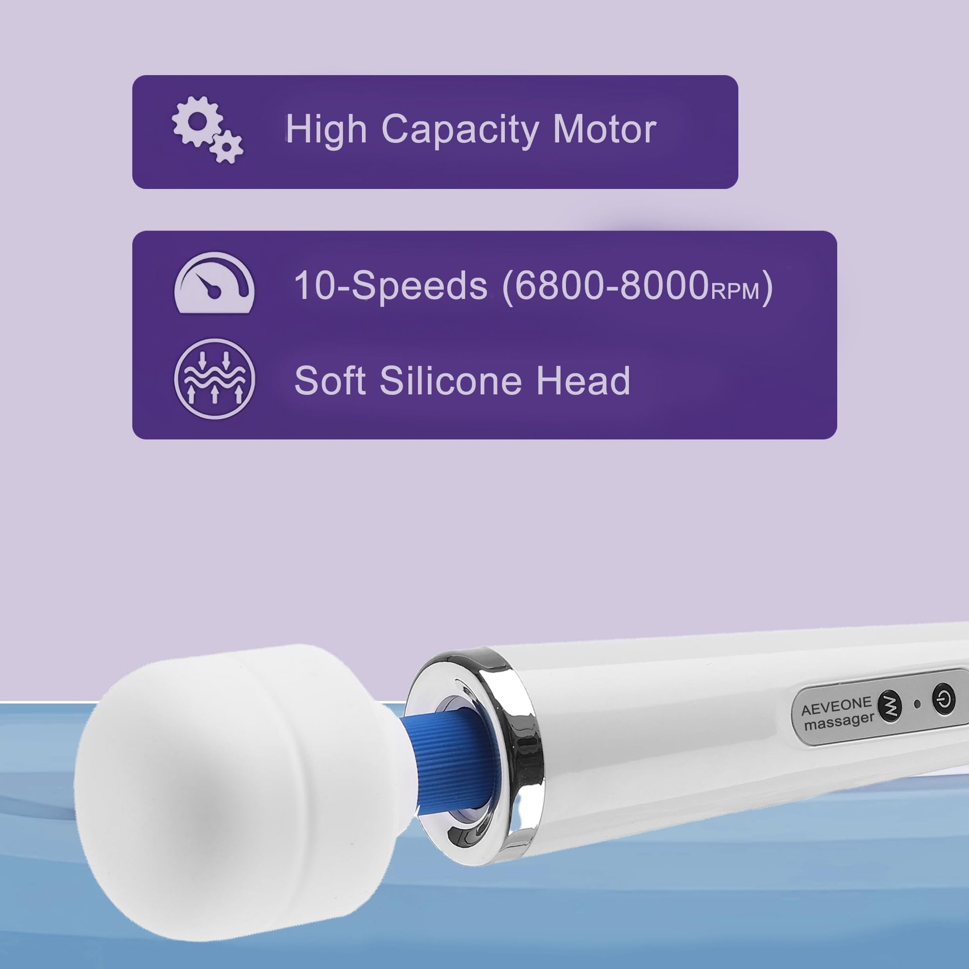 AEVEONE masajeador eléctrico de mano potente con cable, fuerte masaje personal para recuperación deportiva, dolor muscular, dolor corporal (blanco-US)