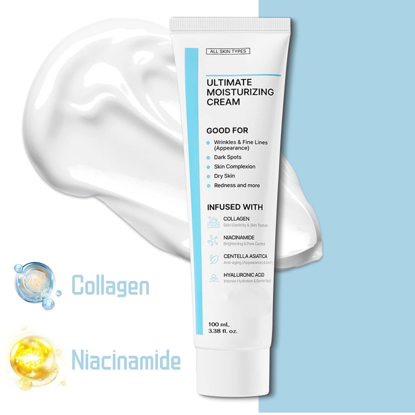 Crema Facial Coreana 100ml: Fórmula Juvenil, Cuidado de la Piel Vegano - Pack de 2