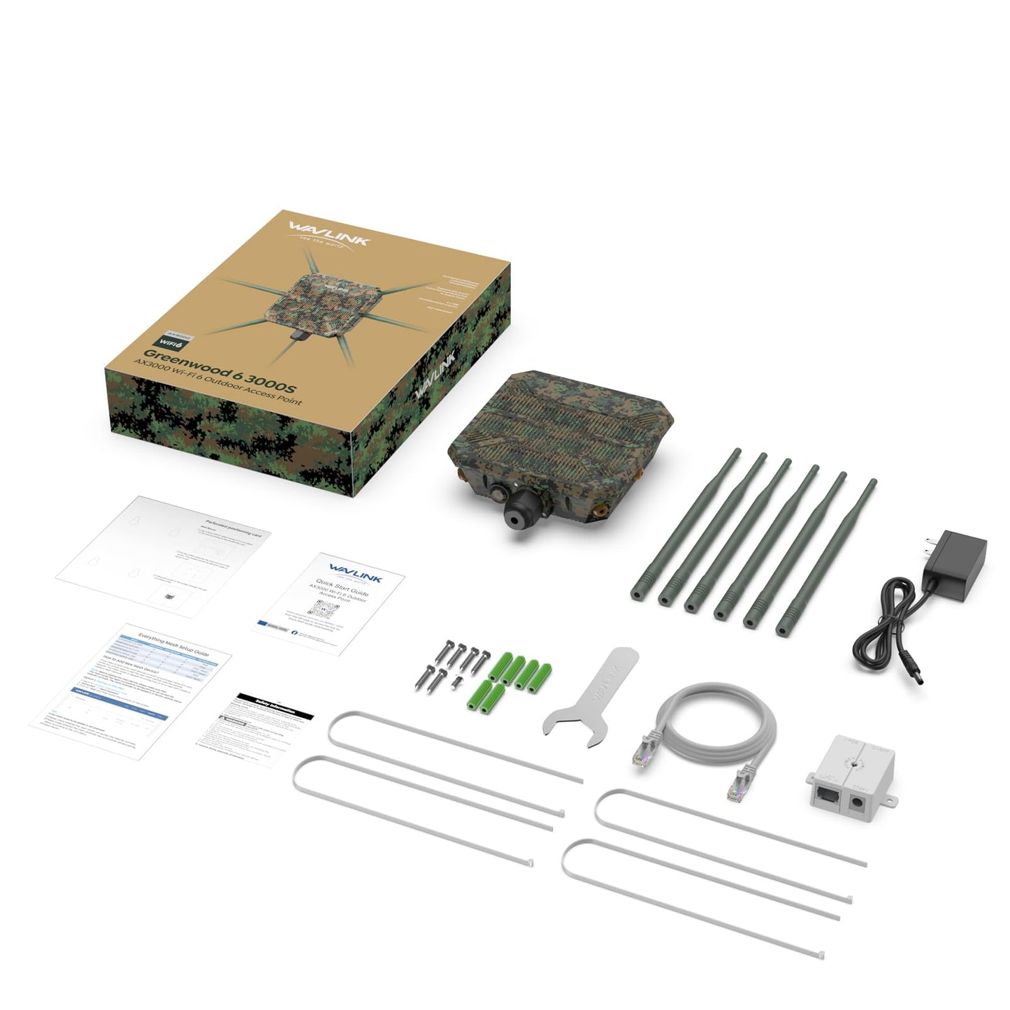 Punto de Acceso WAVLINK WiFi6 Blanco Doble Banda AX3000 para Exteriores con Antenas de Alta Ganancia y Gabinete IP67