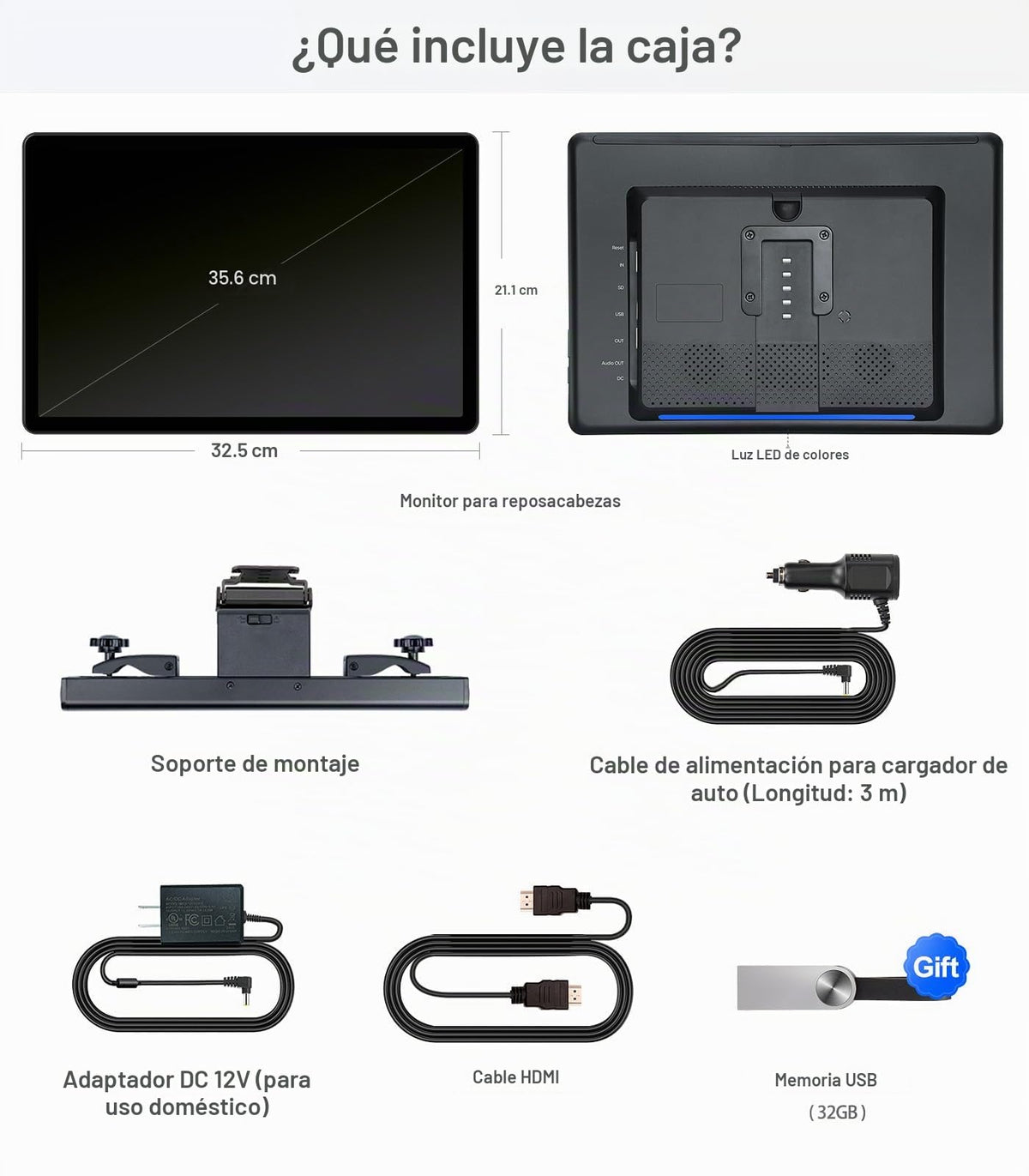 Monitor de Reposacabezas Seventour 14 Pulgadas 4K Android 13 para Entretenimiento en Coche
