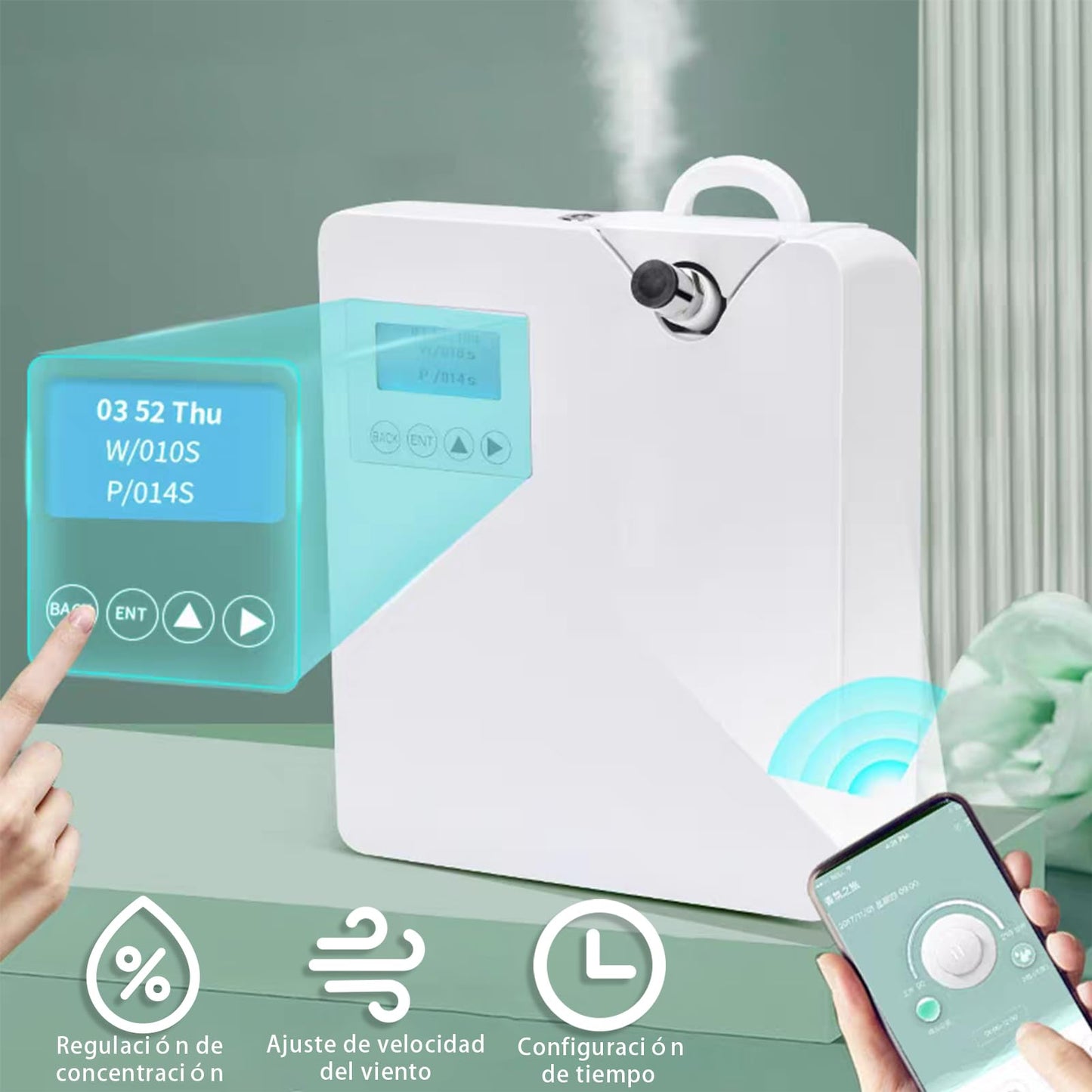 Máquina de Aire Diydeg Blanco con Difusor de Aceite Esencial Profesional para el Hogar, Hotel y SPA