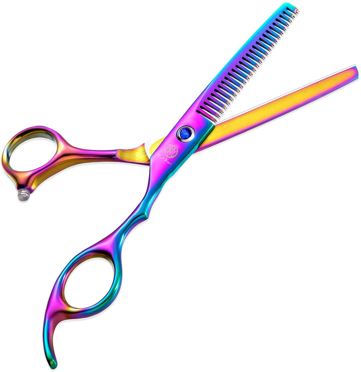 Purple Dragon - Tijeras Profesionales para Peluquería de Acero Inoxidable Japonés 440C, 14 cm y 15 cm, Multicolor
