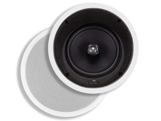 Mono Caliber 2-Way Aramid Fiber In-Ceiling Speakers - 8 Inch (Pair) Titanium Silk Dome Tweeters
