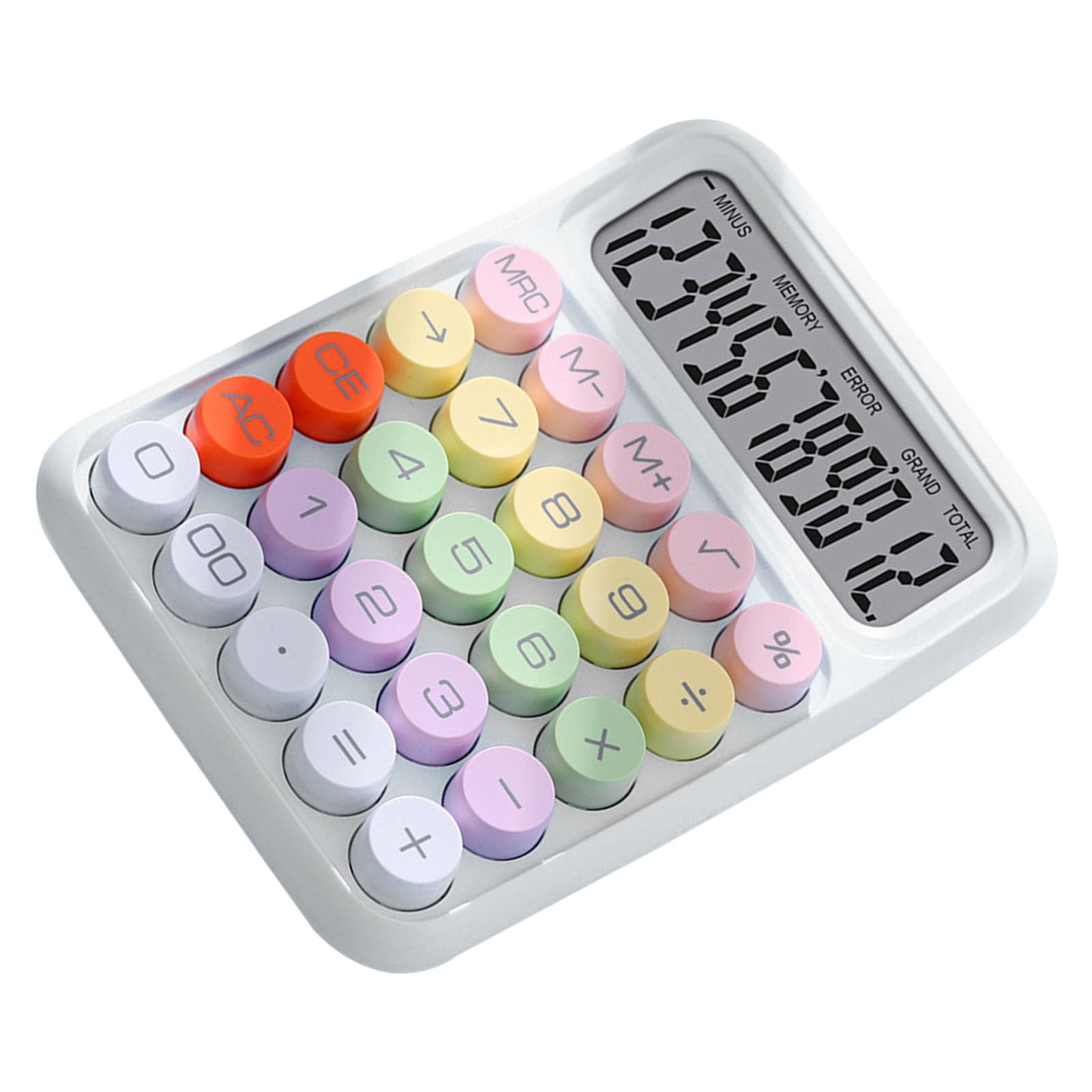 Calculadora Electrónica de Colores, Calculadora a Prueba de Salpicaduras, Conveniente para Uso Escolar y Doméstico (Blancos de Luna)