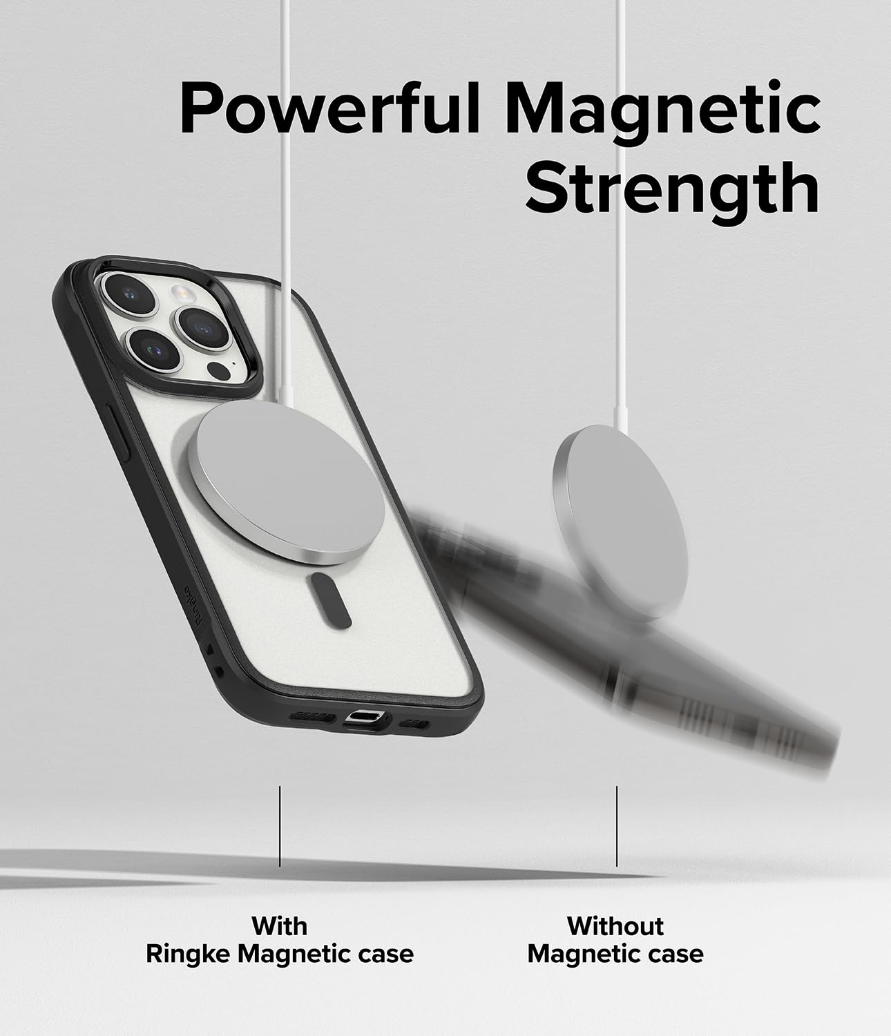 Funda para iPhone 15 Pro MAX Ringke Negro Mate con Respaldo Translúcido y Compatible con MagSafe