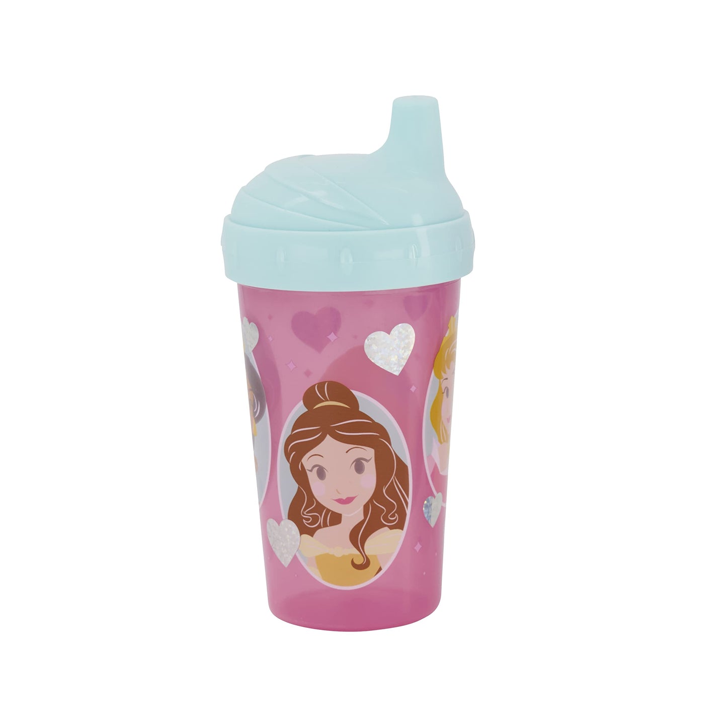 Disney - Vasos para sorbos para niñas | 10 onzas Princess Sipper Cup Pack de dos | Botella de agua de viaje azul duradera a prueba de fugas para niños pequeños